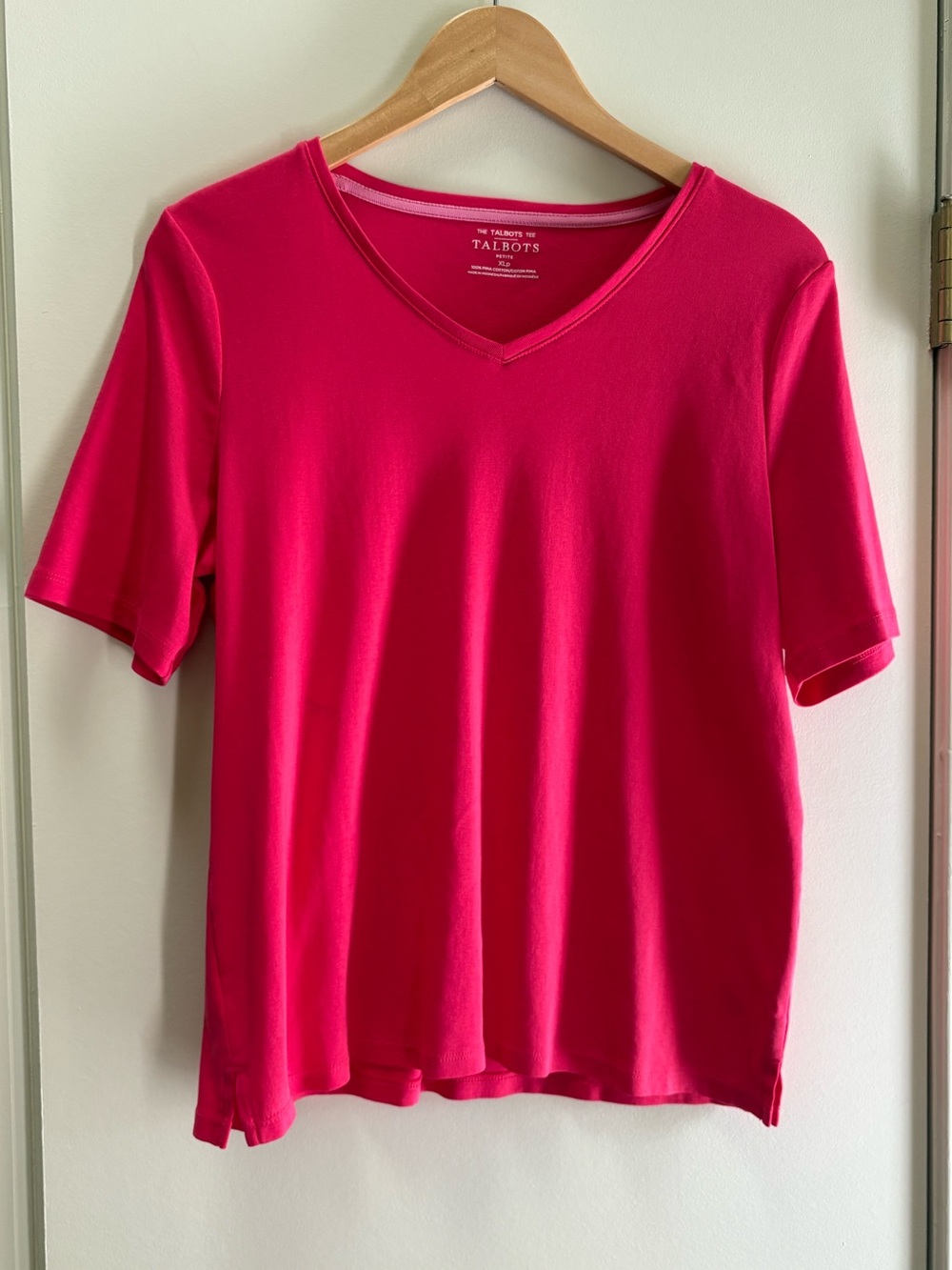 Talbots Rose Pink Short Sleeve V-neck Tee